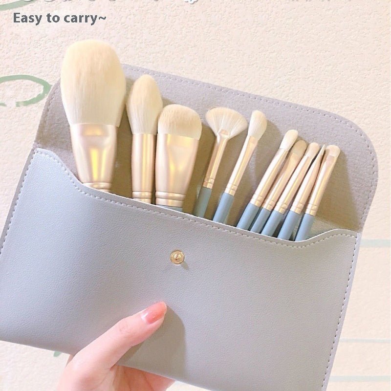 10 - Piece Makeup Brush Set – Complete Face & Eye Brushes for Foundation, Powder & Eyeshadow | Full Makeup Brush Kit - GISTMI