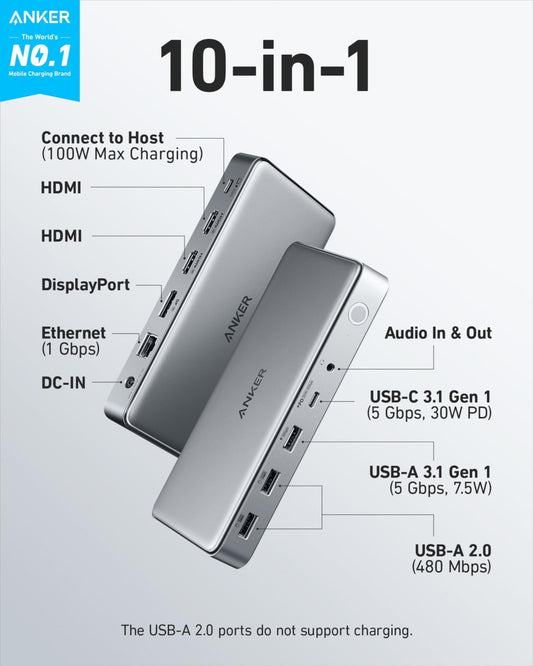 Anker 563 USB - C Docking Station (10 - in - 1) - GISTMI