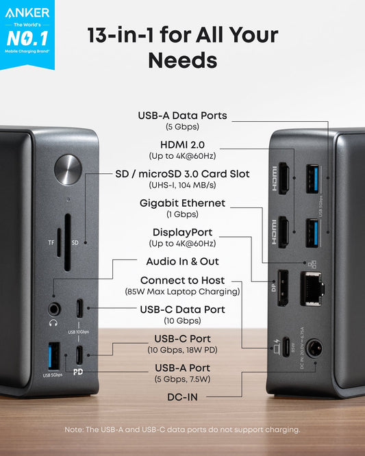 Anker 575 USB - C Docking Station (13 - in - 1) - GISTMI