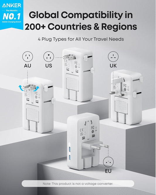 Anker Nano Travel Adapter (5 - in - 1, 20W, 1 - Pack) - GISTMI