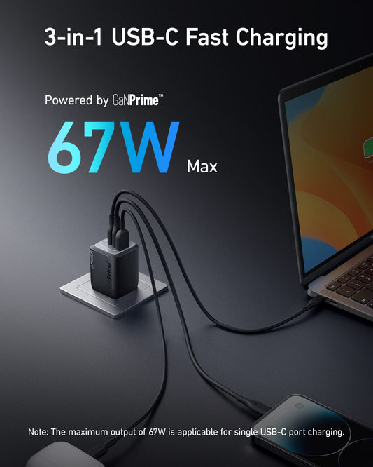 Anker Prime 67W GaN Wall Charger (3 Ports) - GISTMI