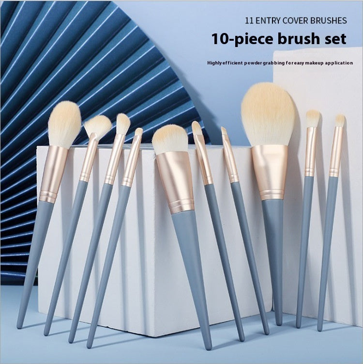 10-Piece Makeup Brush Set – Complete Face & Eye Brushes for Foundation, Powder & Eyeshadow | Full Makeup Brush Kit