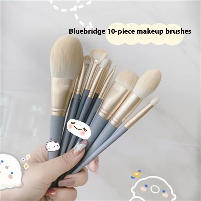 10 - Piece Makeup Brush Set – Complete Face & Eye Brushes for Foundation, Powder & Eyeshadow | Full Makeup Brush Kit - GISTMI