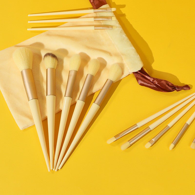 13 - Piece Green Makeup Brush Set – Super Soft Quick - Drying Blush & Loose Powder Brushes | Full Face Beauty Kit - GISTMI