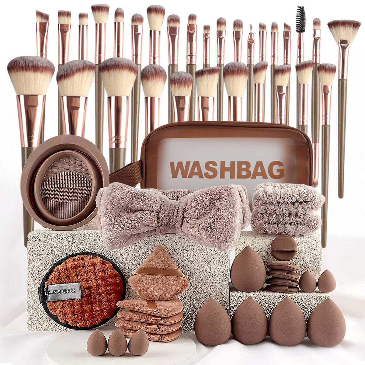 40-Piece Beauty Tools Major Combination Set – Complete Face Wash & Makeup Tool Kit