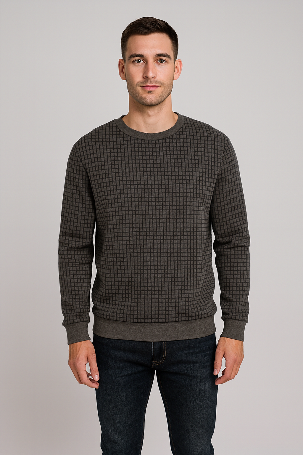 Export Quality English European And American Sizes Jacquard Round Neck Hoodie For Men