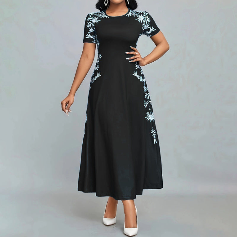 Elegant Short Sleeve Empire Waist Maxi Dress – Effortless Everyday Chic