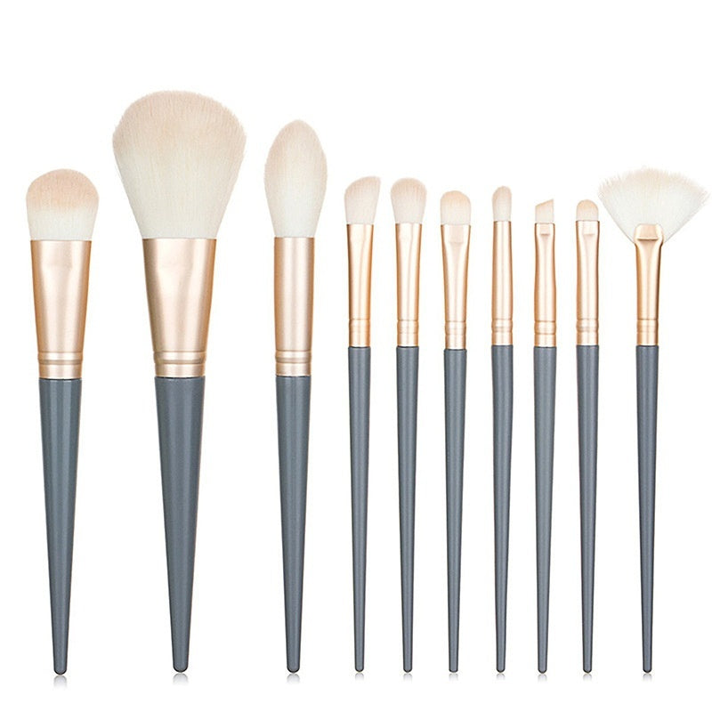 10-Piece Makeup Brush Set – Complete Face & Eye Brushes for Foundation, Powder & Eyeshadow | Full Makeup Brush Kit