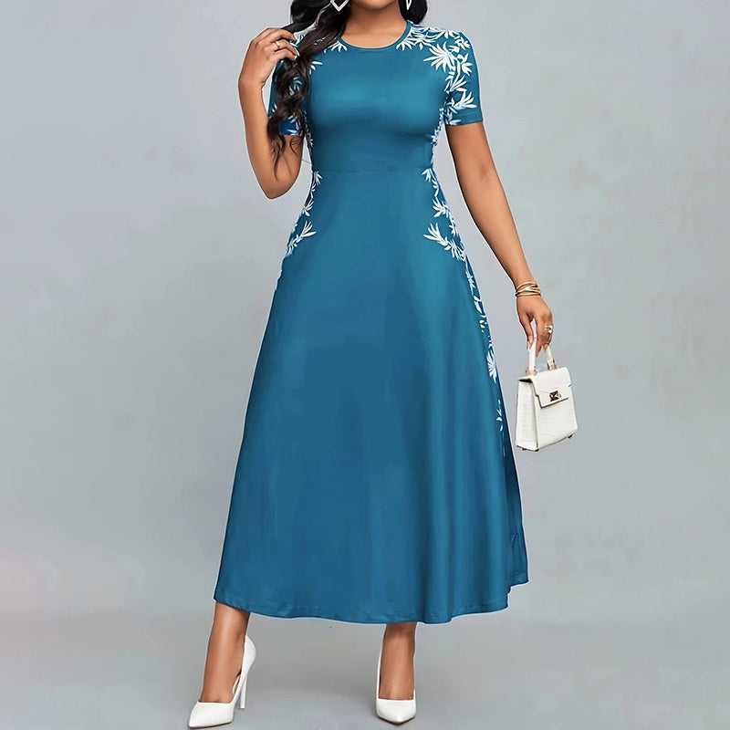 Elegant Short Sleeve Empire Waist Maxi Dress – Effortless Everyday Chic