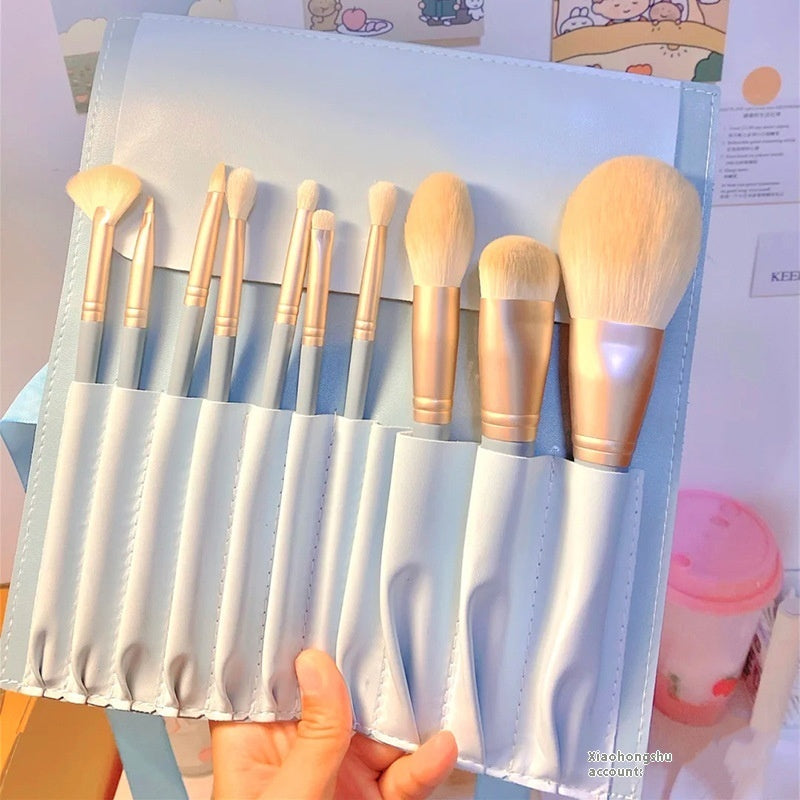 10-Piece Makeup Brush Set – Complete Face & Eye Brushes for Foundation, Powder & Eyeshadow | Full Makeup Brush Kit