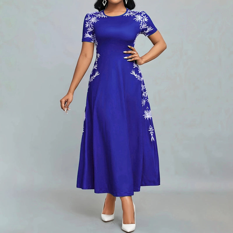 Elegant Short Sleeve Empire Waist Maxi Dress – Effortless Everyday Chic
