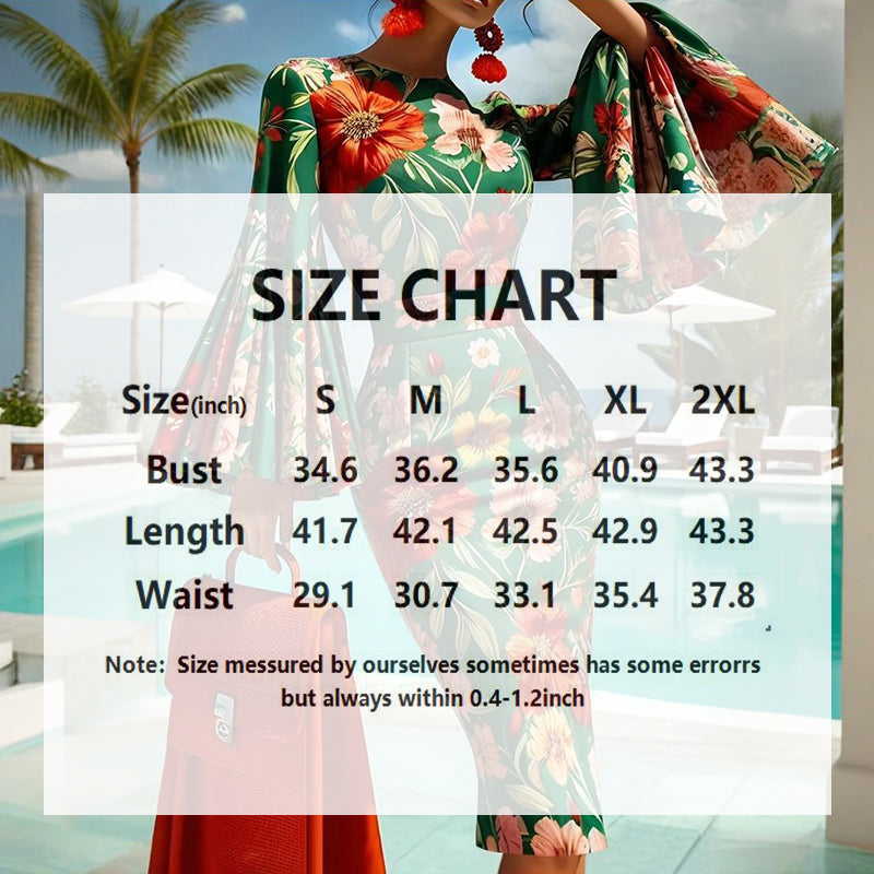 Women’s Floral Print Round‑Neck Bodycon Dress