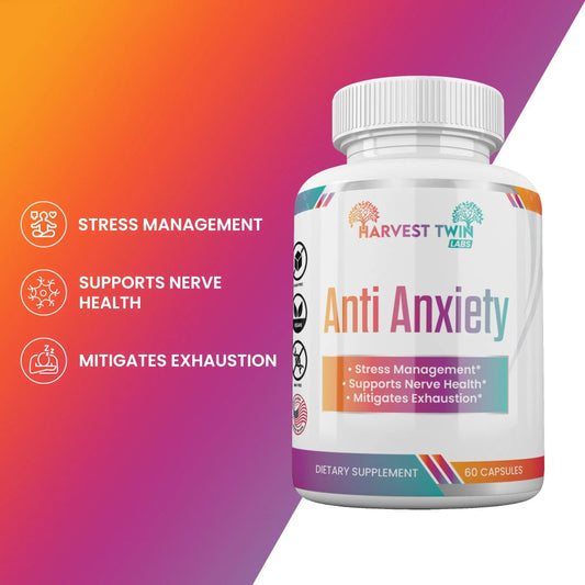 Harvest Twin Anti-Anxiety Supplement for Stress Reduction, Cortisol Levels,