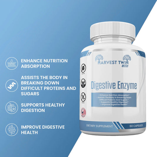 Harvest Twin Digestive Enzyme Supplement | Protein & Meal Digestion Support | GISTMI