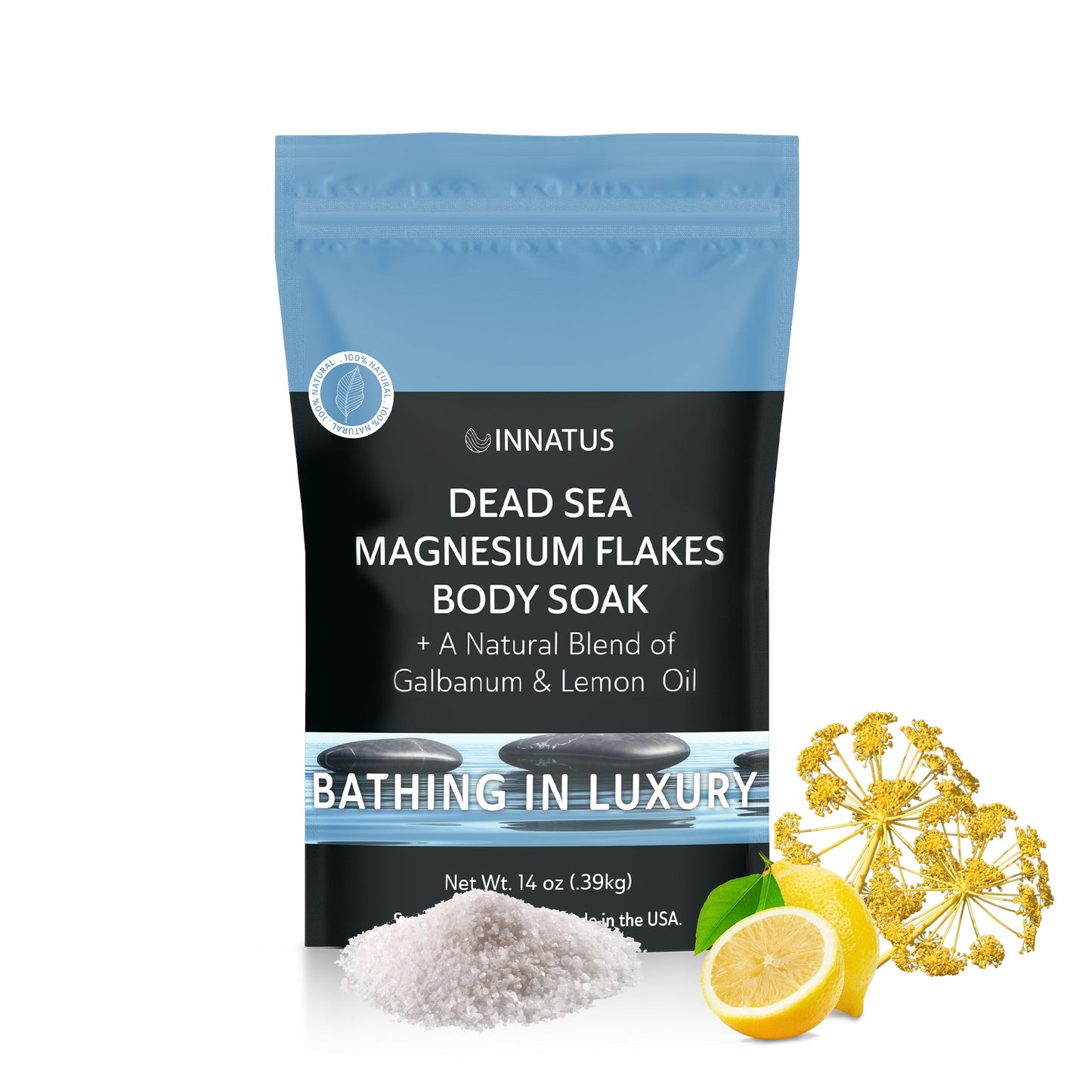 Innatus Luxury Dead Sea Spa Gift Set – Bath Salt, Magnesium Flakes, Magnesium