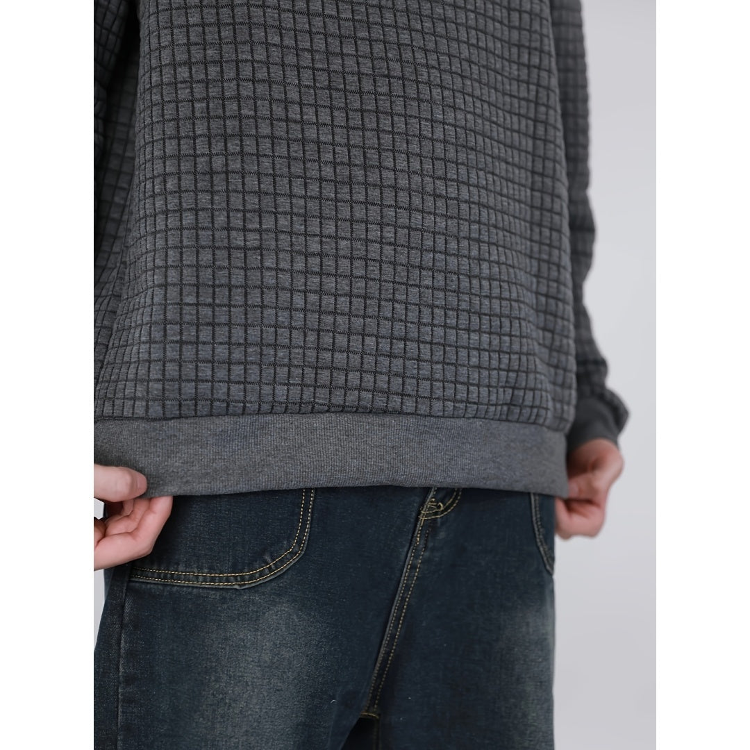 Export Quality English European And American Sizes Jacquard Round Neck Hoodie For Men