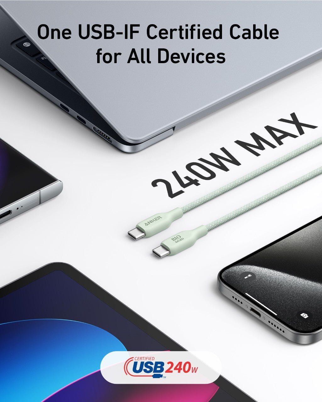 Anker 543 USB - C to USB - C Cable (Bio - Braided) - GISTMI