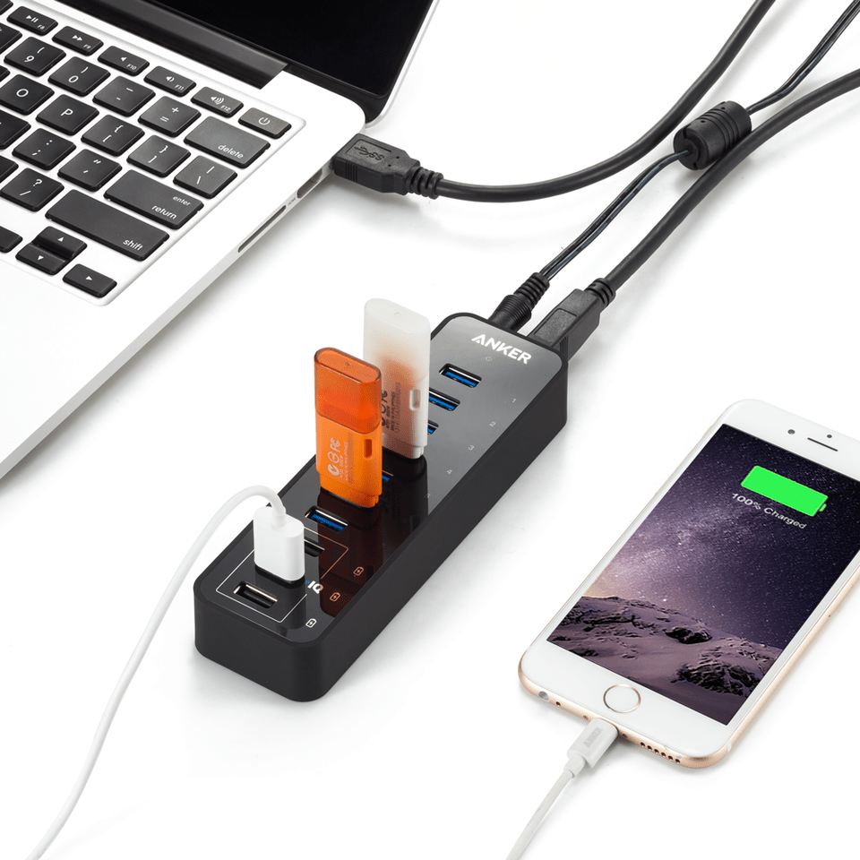 Anker 60W 10 - Port USB 3.0 Data Hub - GISTMI