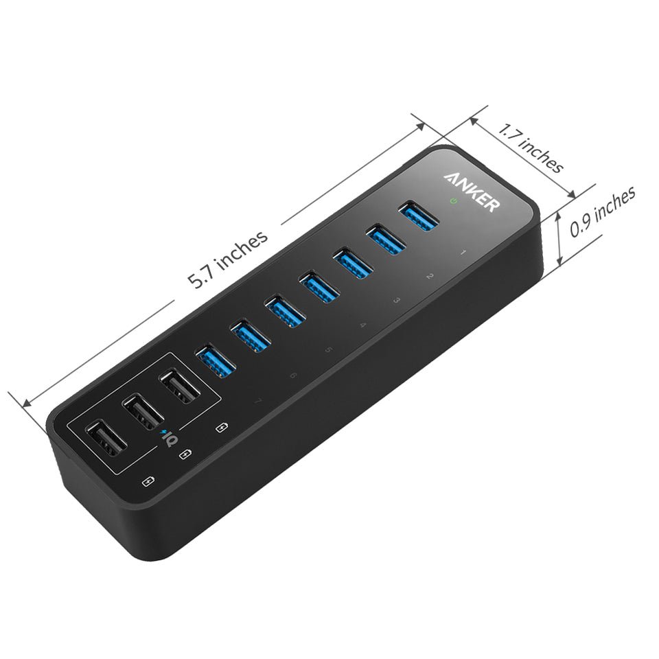 Anker 60W 10 - Port USB 3.0 Data Hub - GISTMI