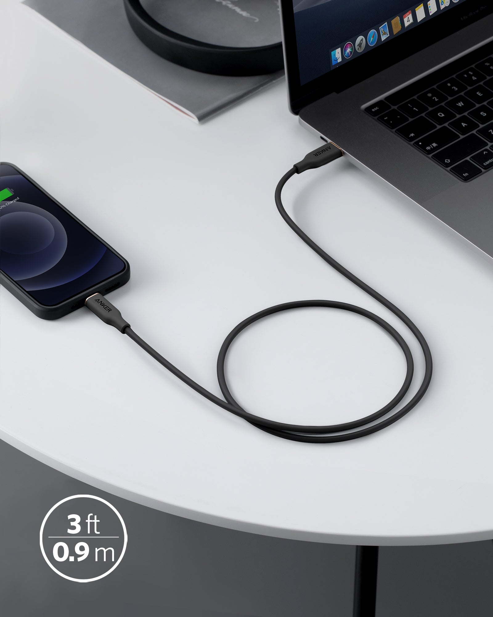 Anker 641 USB - C to Lightning Cable (Flow, 3 ft Silicone) - GISTMI