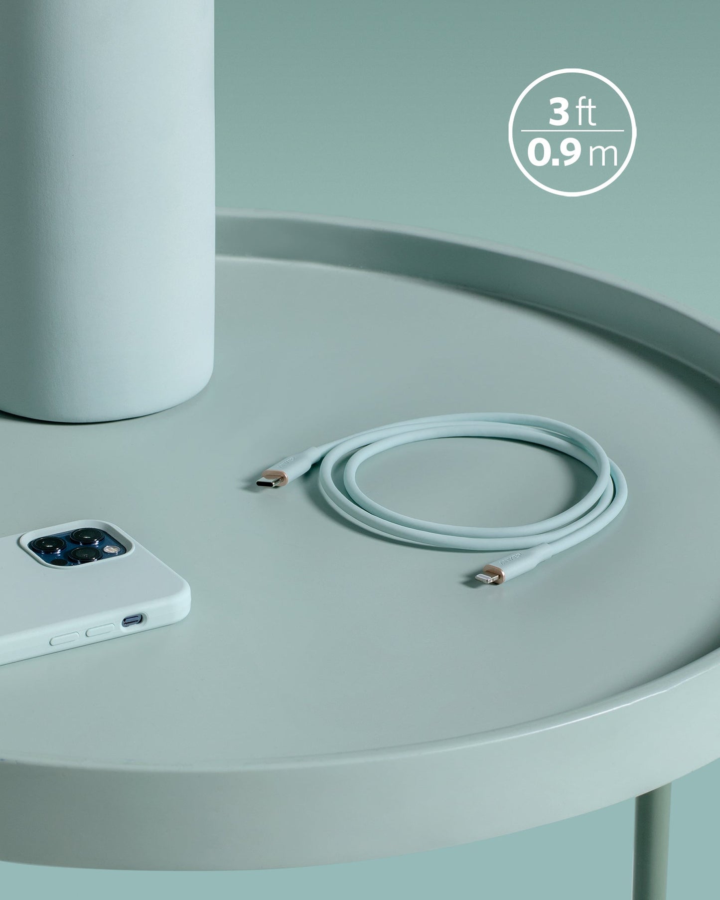 Anker 641 USB - C to Lightning Cable (Flow, 3 ft Silicone) - GISTMI