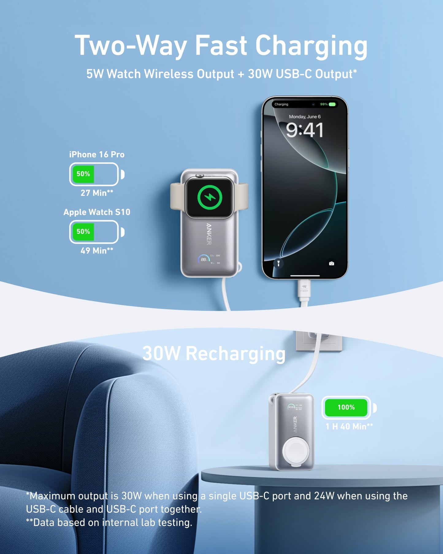 Anker MagGo Power Bank (10K, 35W, For Apple Watch) - GISTMI