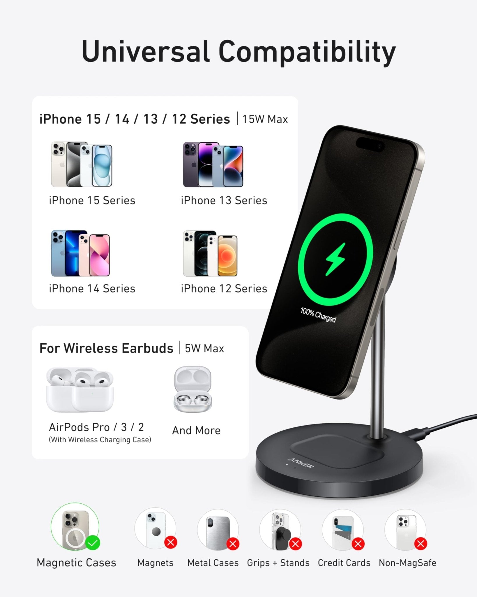 Anker MagGo Wireless Charger (2 - in - 1 Stand) BOA - GISTMI