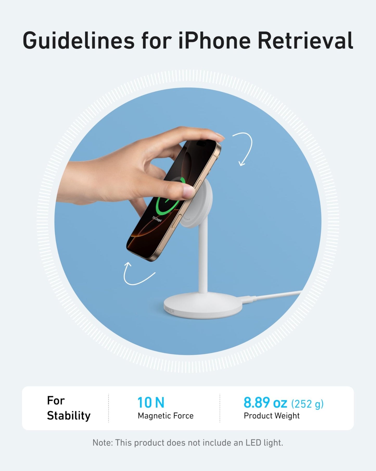 Anker MagGo Wireless Charger (Stand) with Adapter and Cable BOA - GISTMI