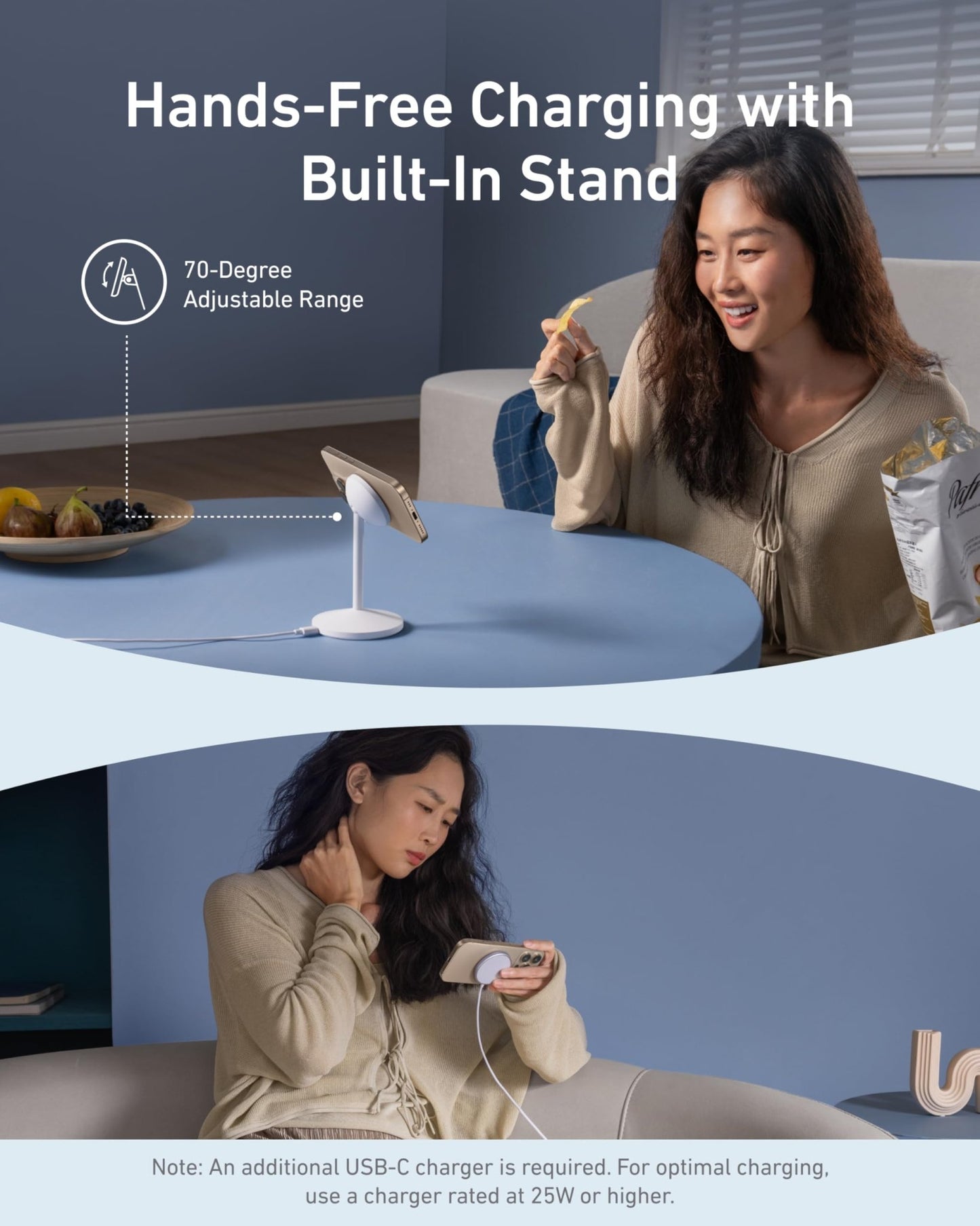 Anker MagGo Wireless Charger (Stand) with Adapter and Cable BOA - GISTMI