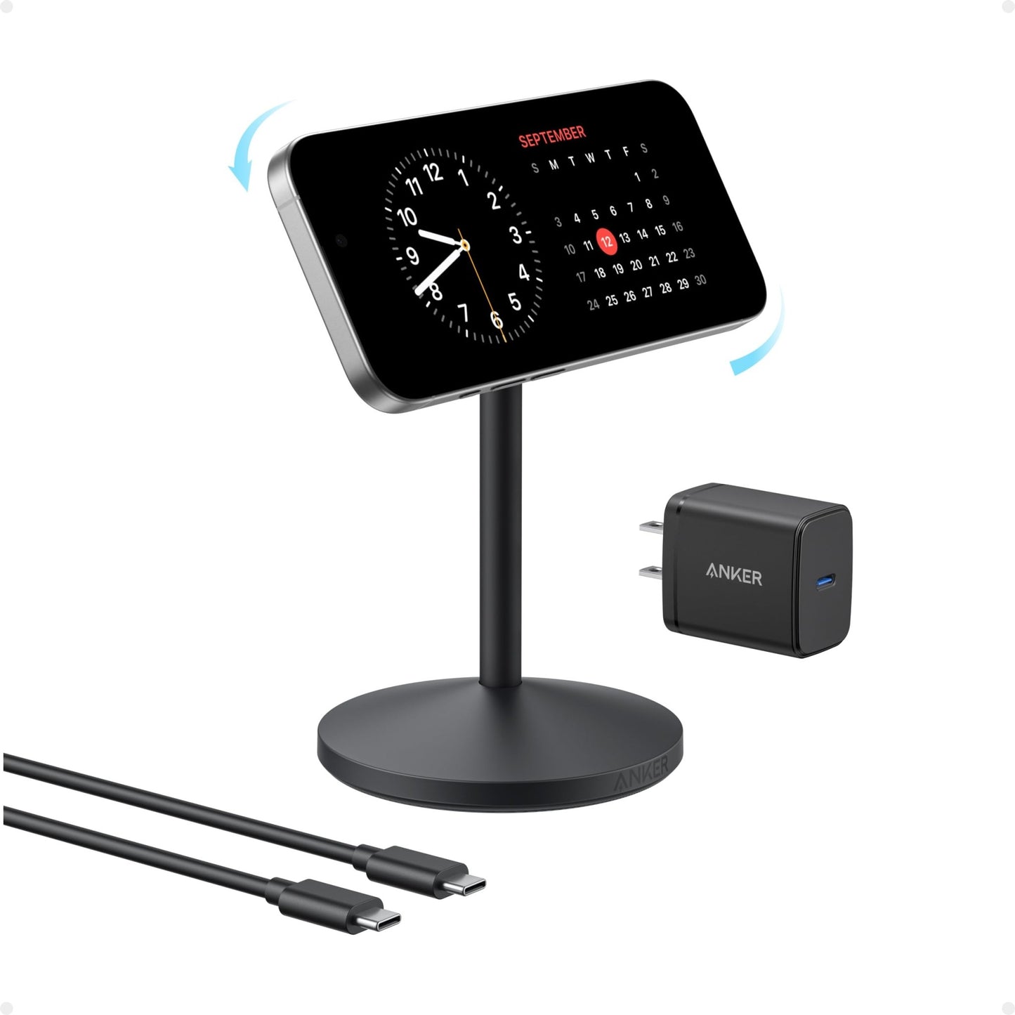 Anker MagGo Wireless Charger (Stand) with Adapter and Cable BOA - GISTMI