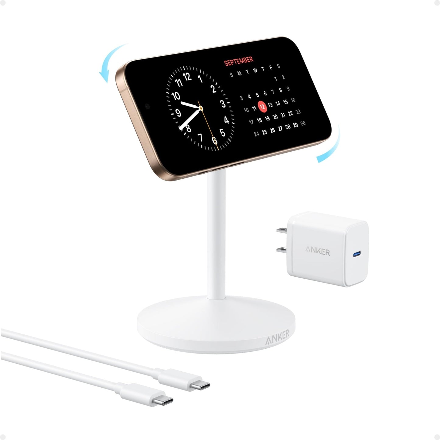 Anker MagGo Wireless Charger (Stand) with Adapter and Cable BOA - GISTMI