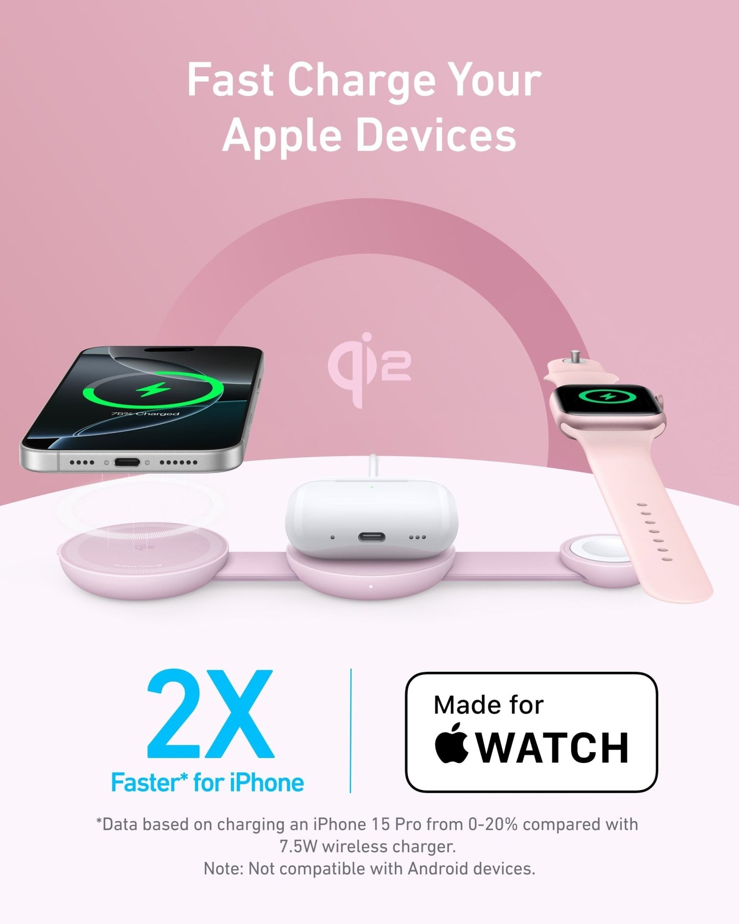 Anker MagGo Wireless Charging Station (3 - in - 1, Foldable Pad) - GISTMI