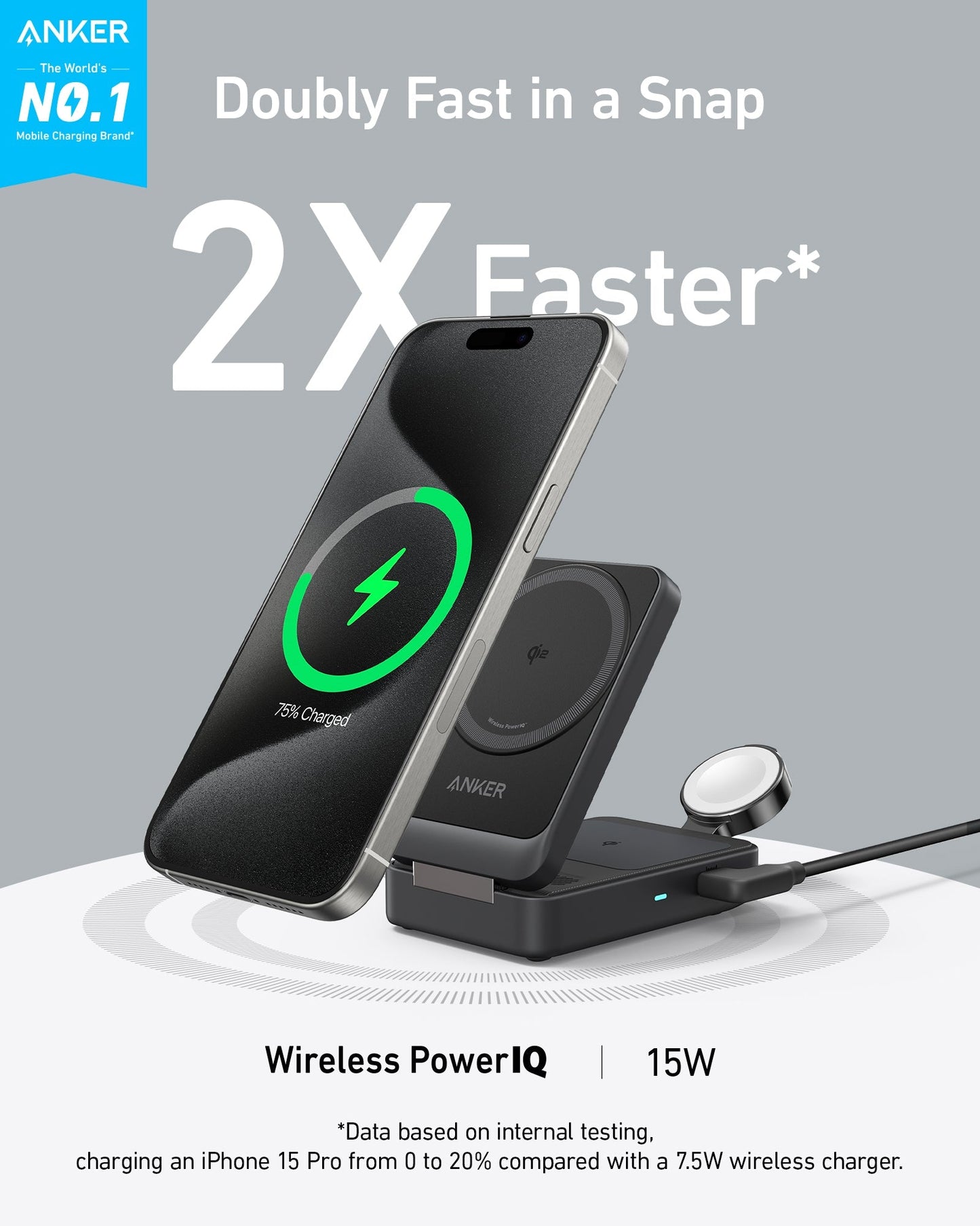 Anker MagGo Wireless Charging Station (Foldable 3 - in - 1) - GISTMI