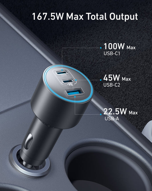 Anker Nano Car Charger (167.5W, 3 Ports) - GISTMI