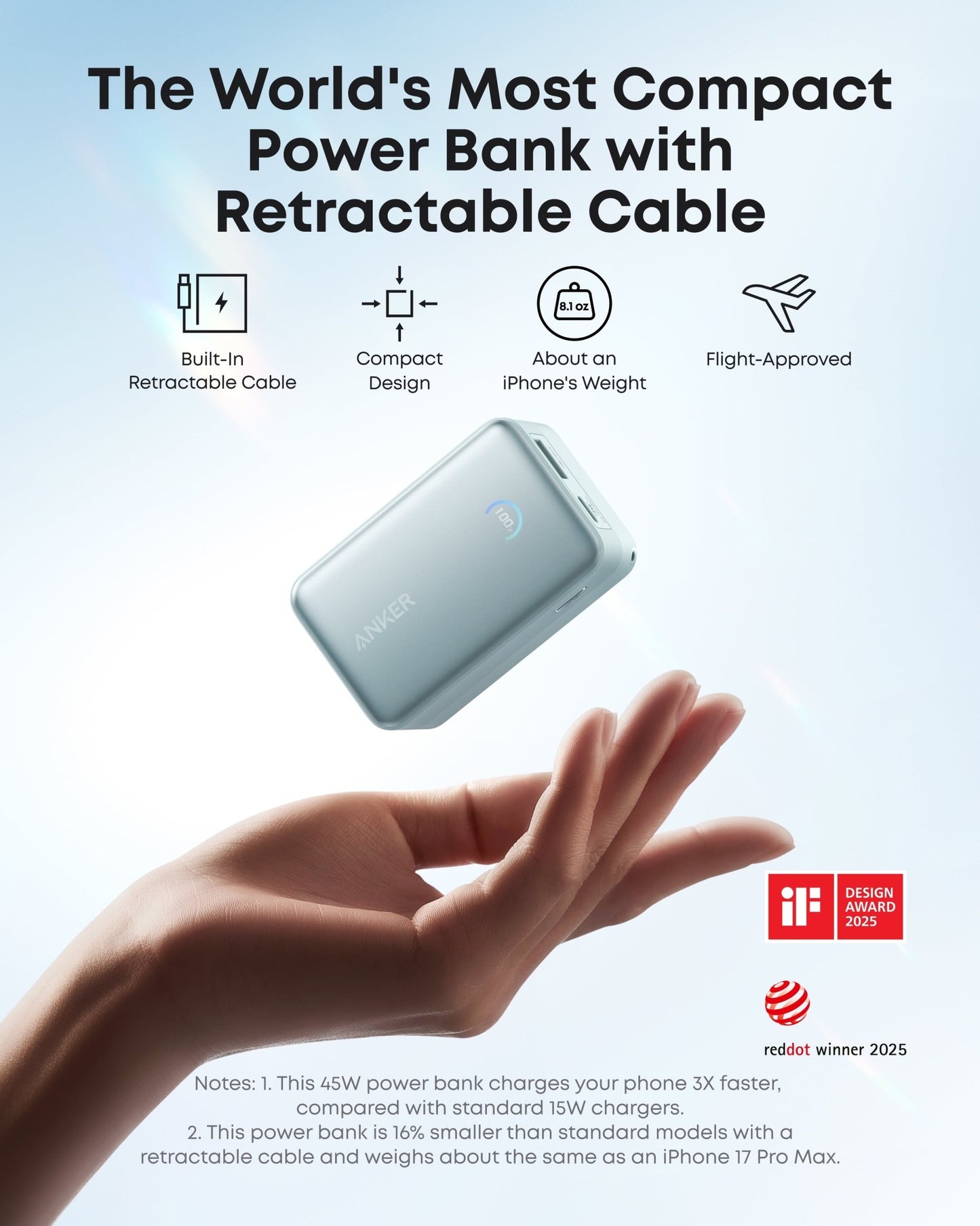 Anker Nano Power Bank (10K, 45W, Built - In Retractable USB - C Cable) - GISTMI