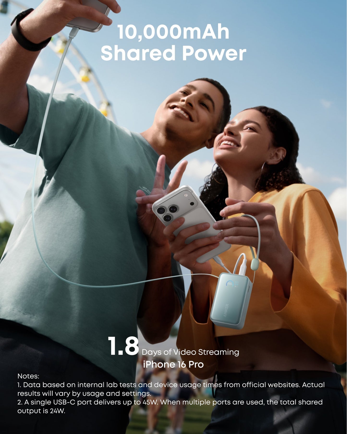 Anker Nano Power Bank (10K, 45W, Built - In Retractable USB - C Cable) - GISTMI