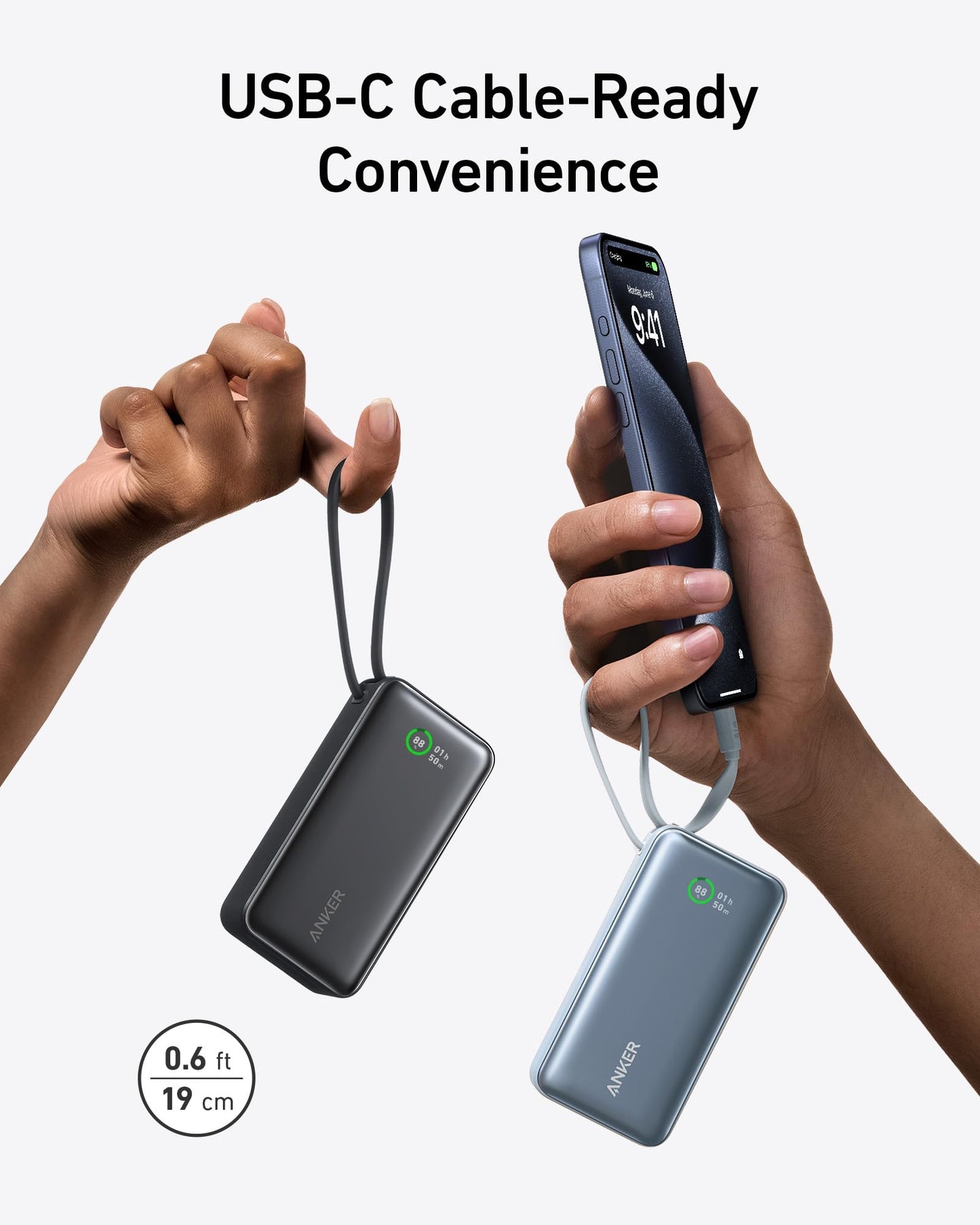 Anker Nano Power Bank (30W, Built - In USB - C Cable) - GISTMI