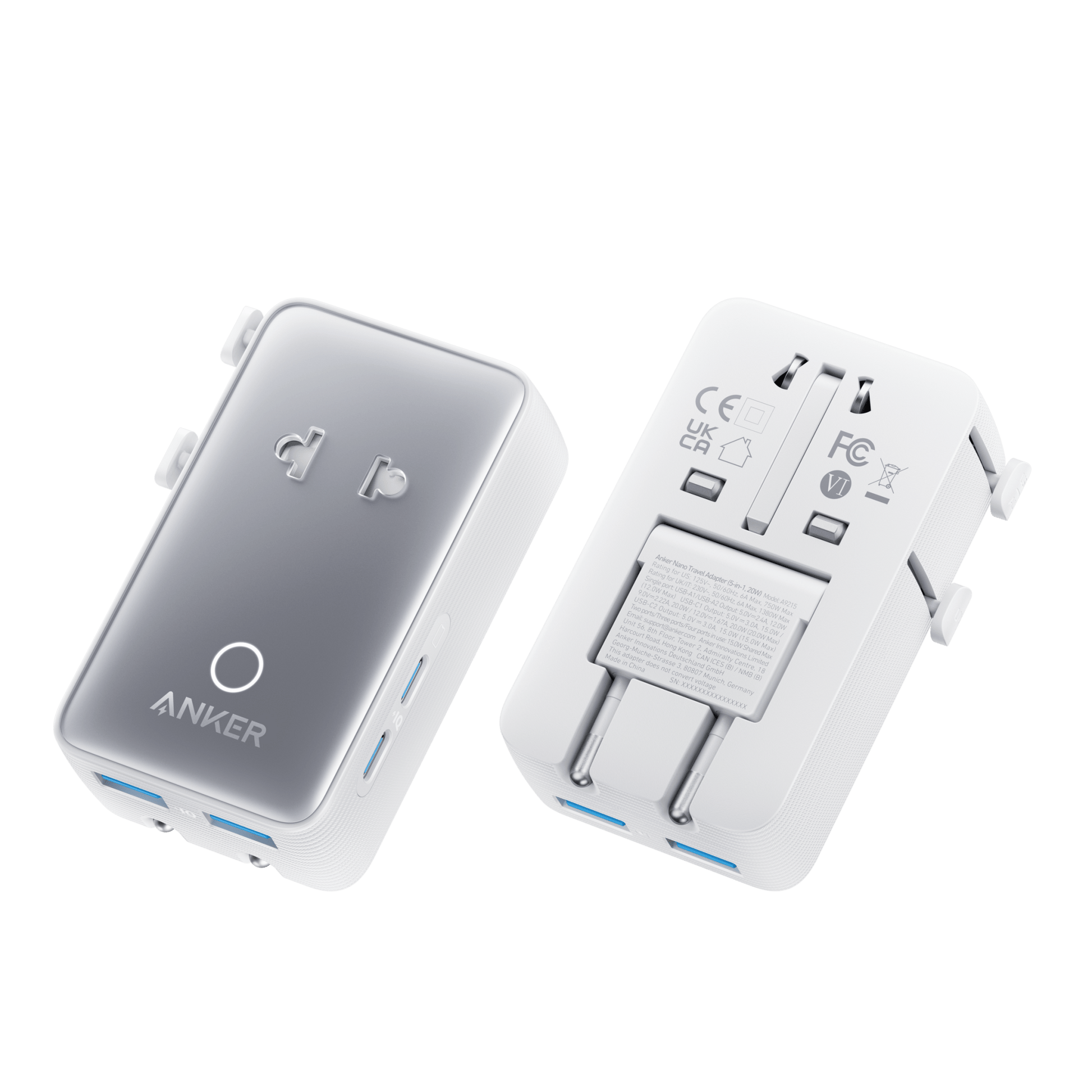 Anker Nano Travel Adapter (5 - in - 1, 20W, 1 - Pack) - GISTMI