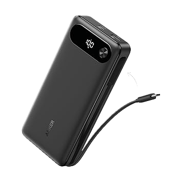 Anker Power Bank (20K, 87W, Built - In USB - C Cable) - GISTMI