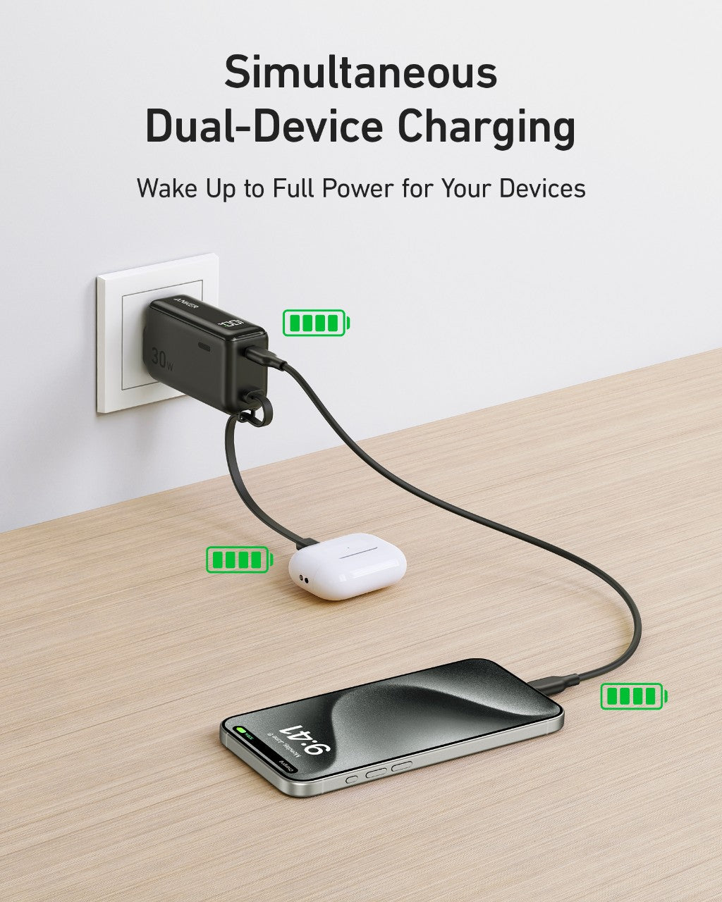 Anker Power Bank (30W, 5k, Fusion, Built - In USB - C Cable) - GISTMI