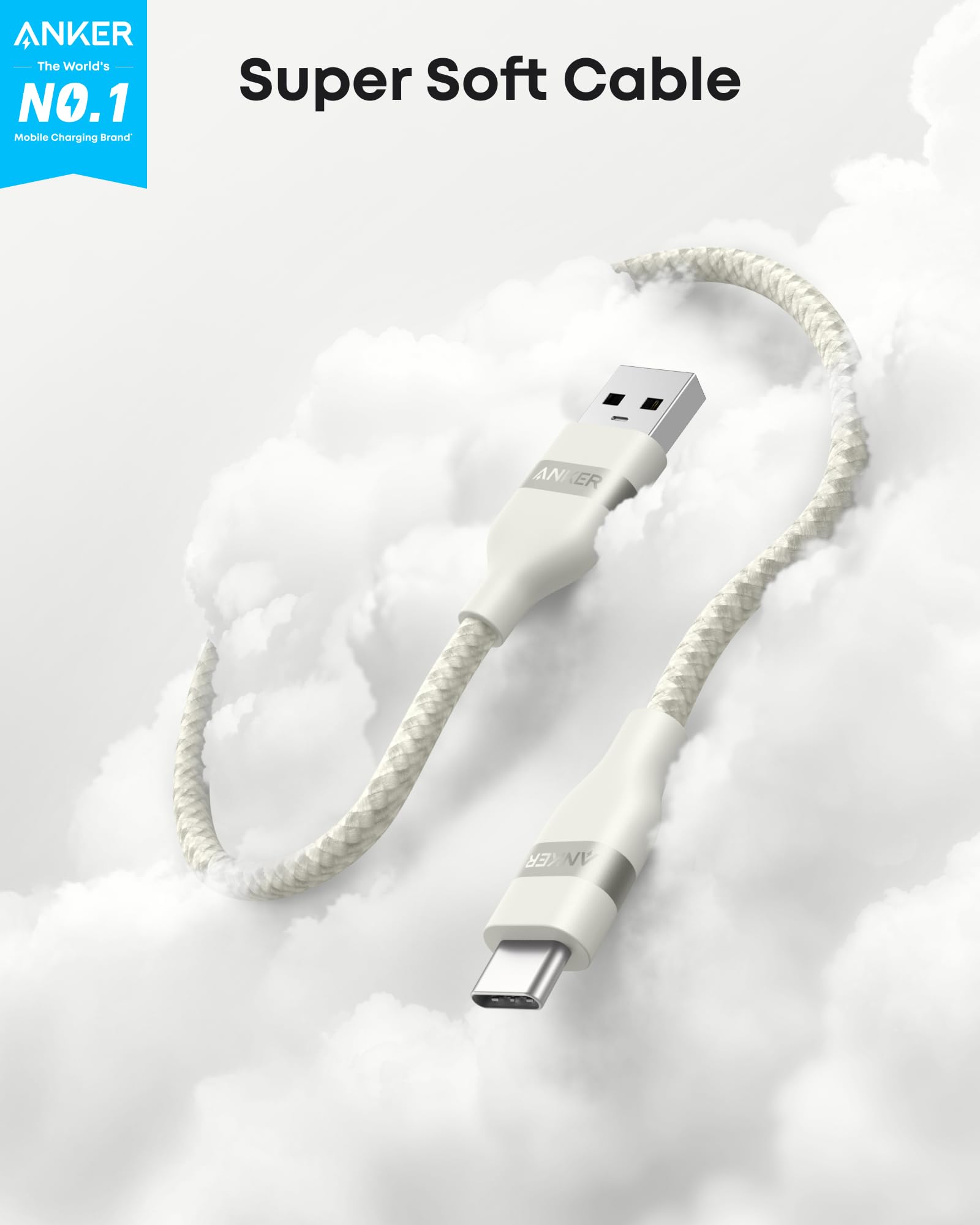Anker USB - A to USB - C Cable (3 ft/6 ft, Upcycled - Braided) - GISTMI