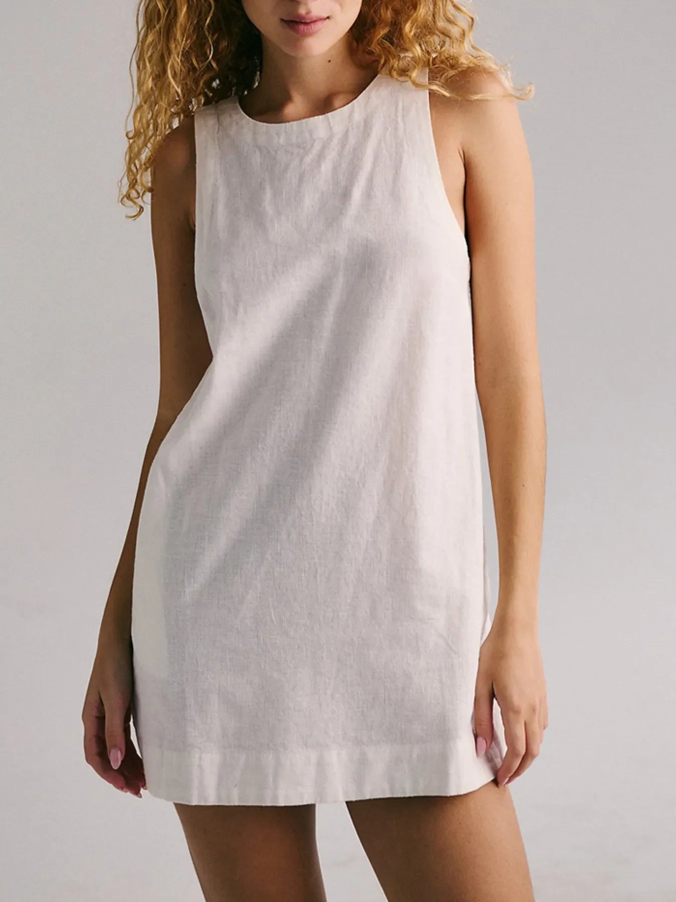 Backless Sleeveless Denim Mini Dress - GISTMI