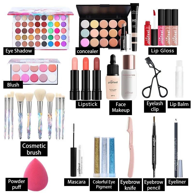 Beginner Cosmetics Makeup Set – Complete Starter Makeup Gift Box for Novices & Students - GISTMI