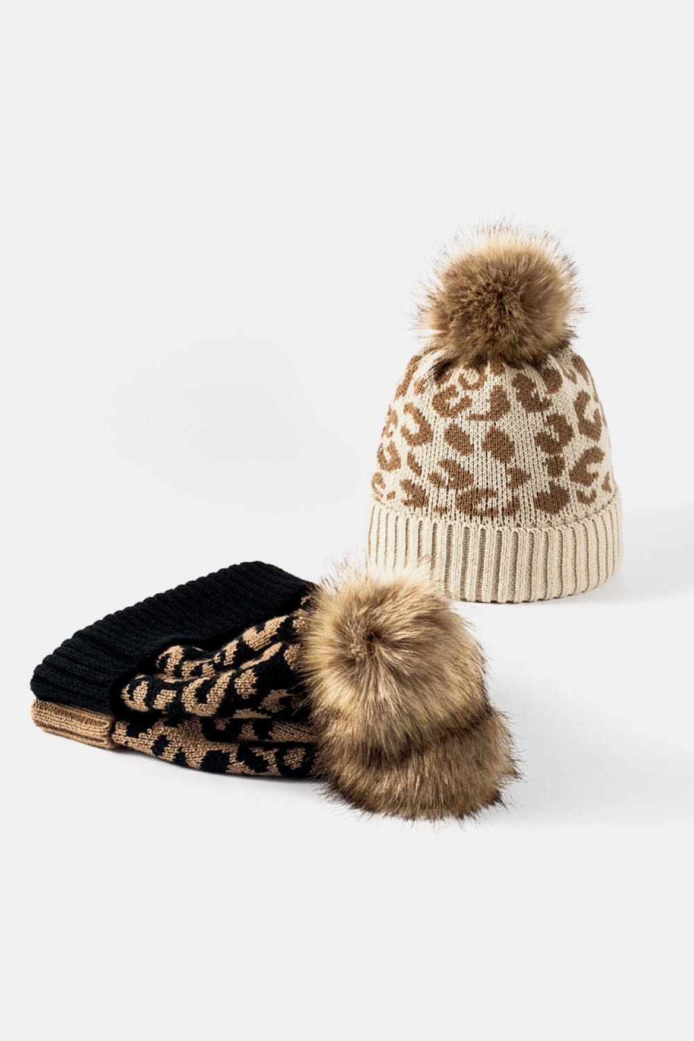 Bold & Cozy — Leopard Pom - Pom Cuffed Beanie - GISTMI