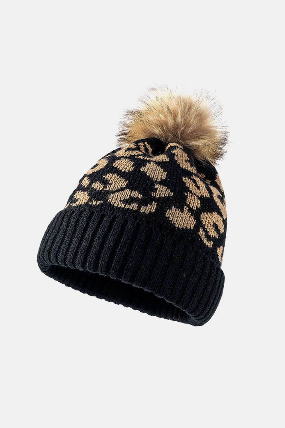 Bold & Cozy — Leopard Pom - Pom Cuffed Beanie - GISTMI
