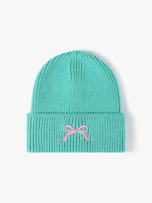 Chic & Cozy — Embroidered Bow Knit Hat - GISTMI