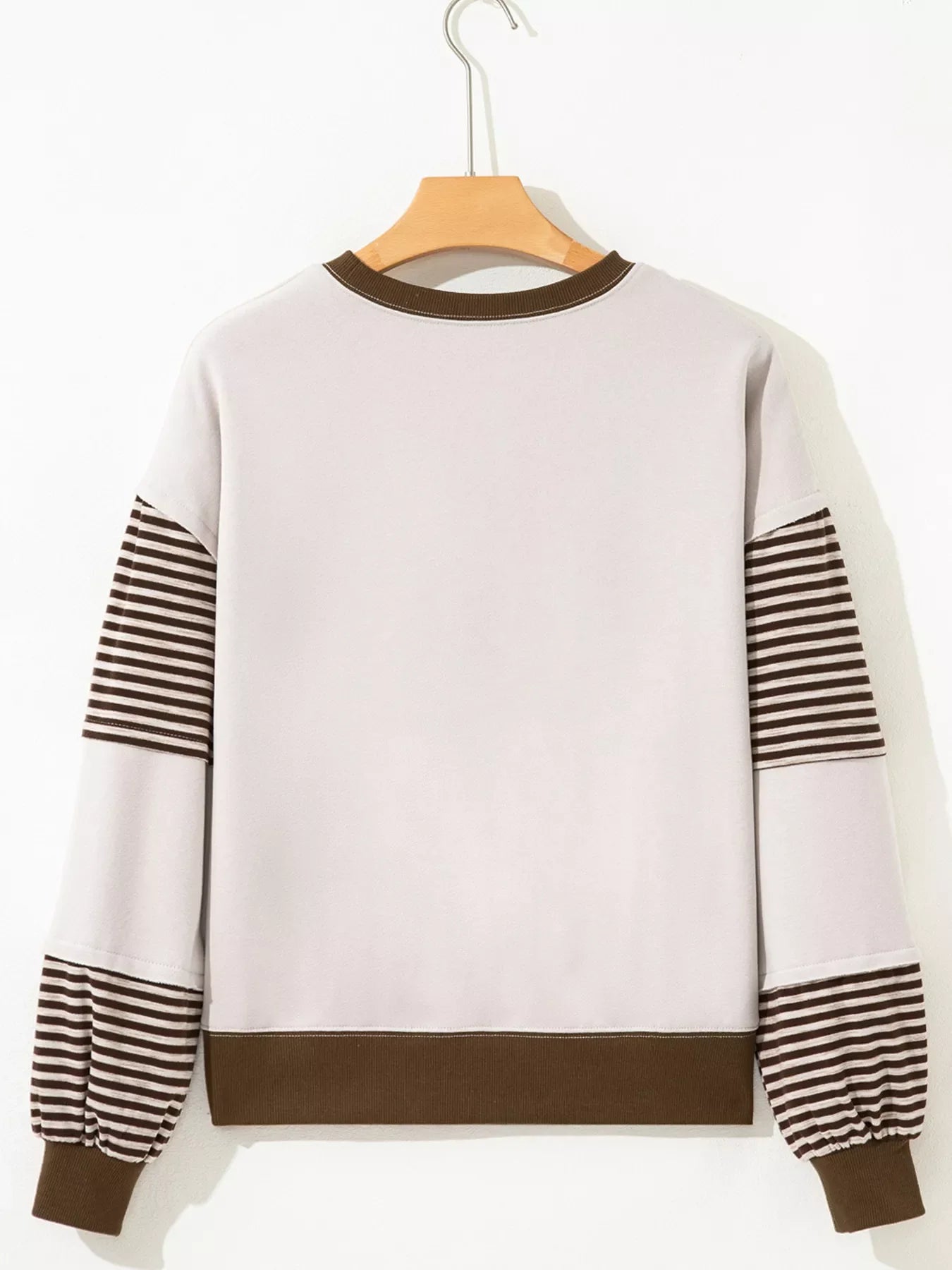 Contrast Striped Long Sleeve Sweatshirt - GISTMI