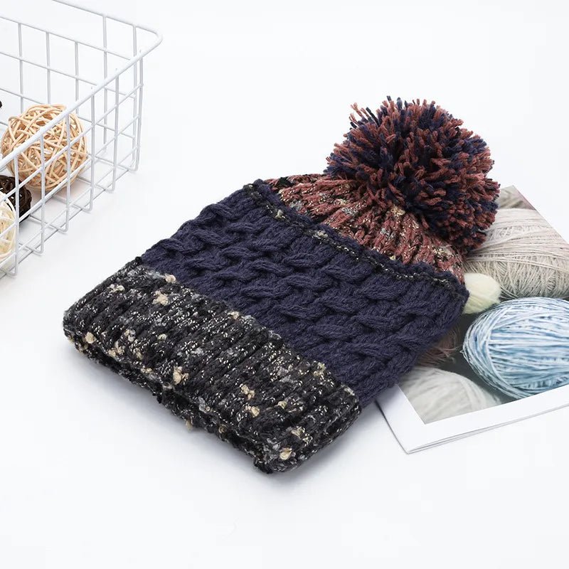 Contrast Thermal Hat with Pompom - GISTMI