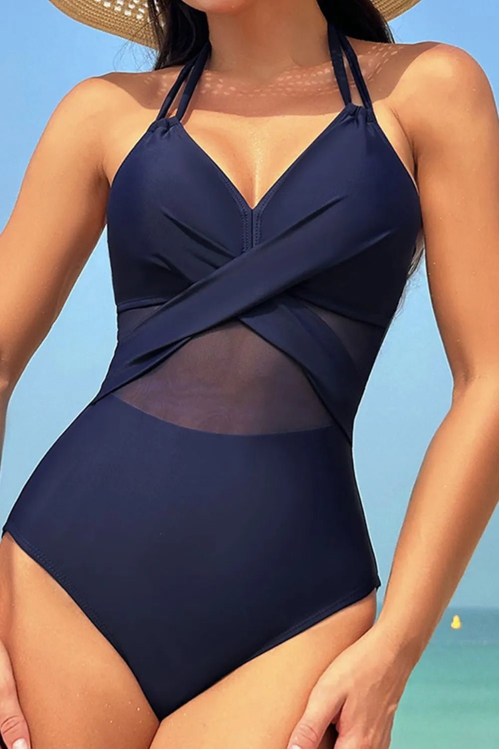 Crisscross Halter Neck One - Piece Swimwear - GISTMI