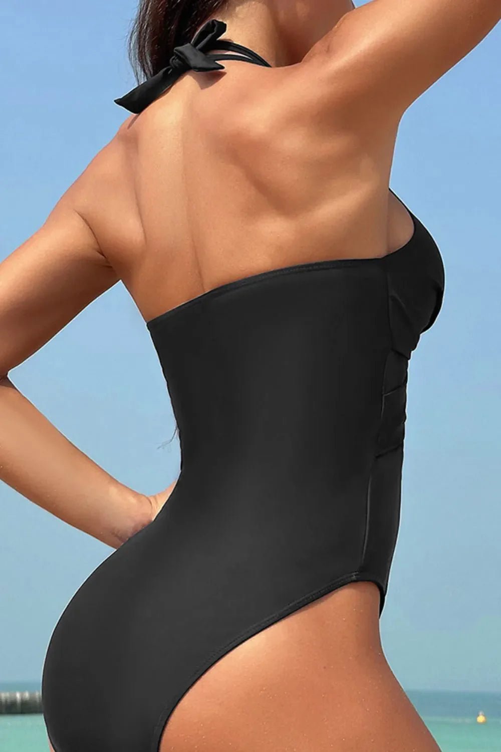 Crisscross Halter Neck One - Piece Swimwear - GISTMI